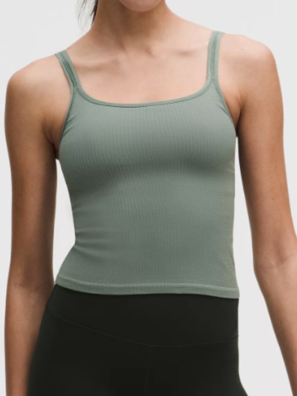 Lululemon Ebb to Street Scoop Cropped Tank - Willow Leaf (Size 6)